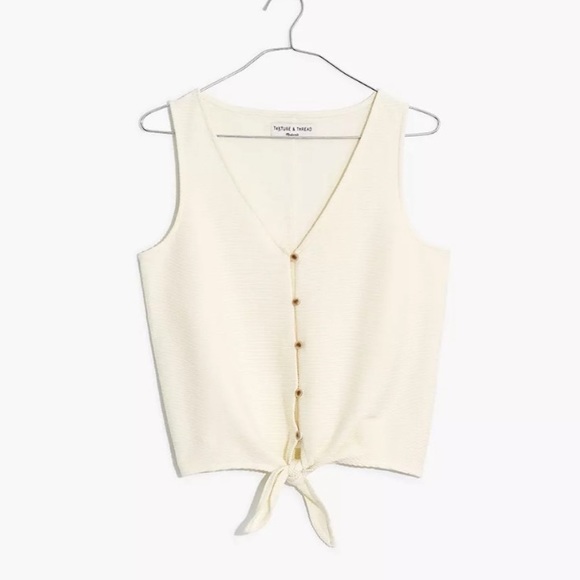 Madewell Tops - Madewell Texture & Thread Button-Front Tie Tank Top